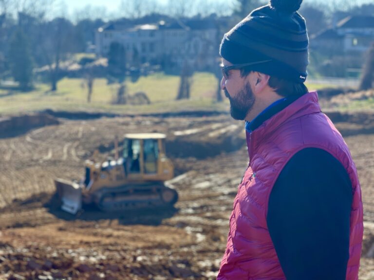 Andrew Green on site during course construction