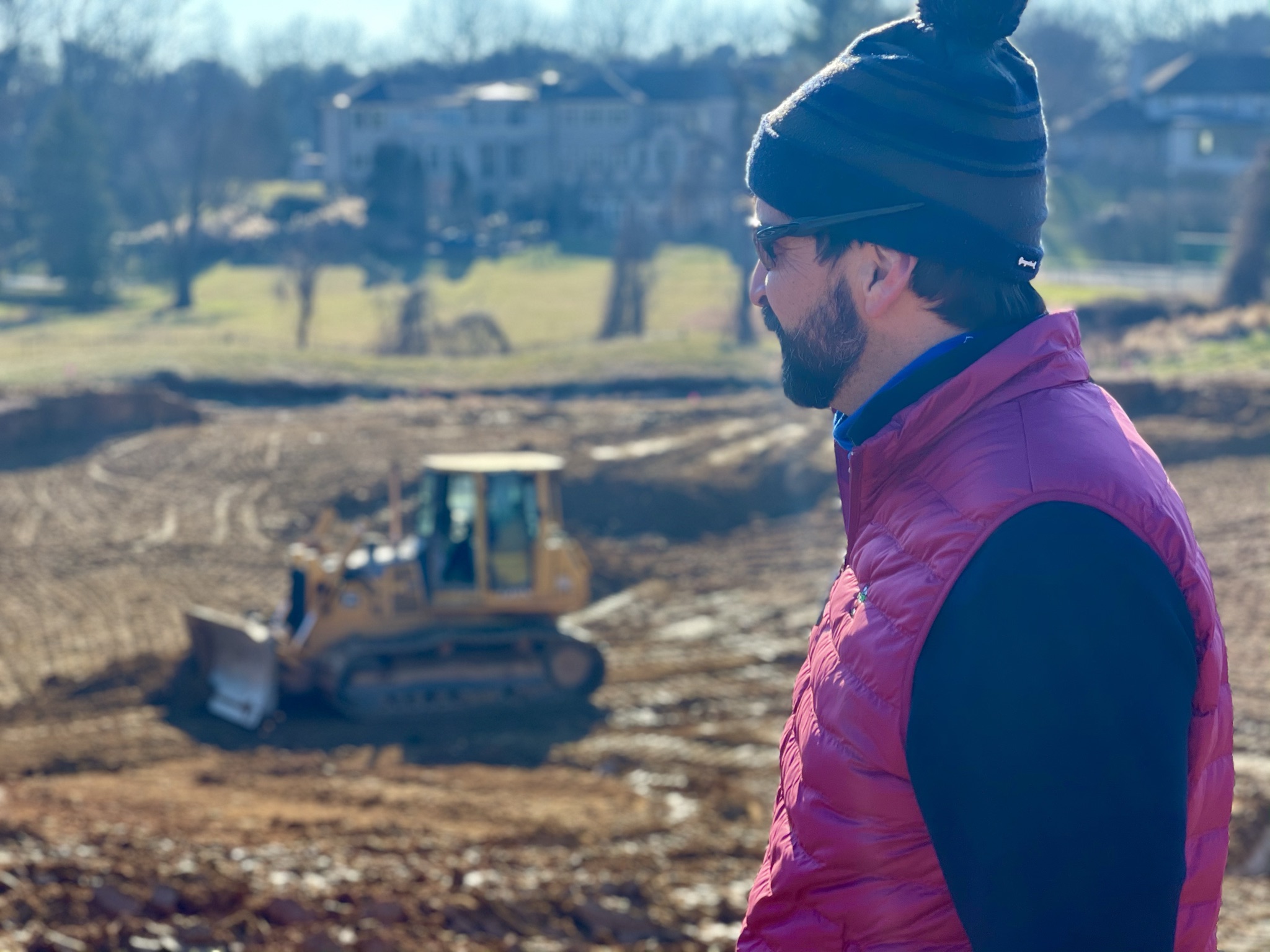 Andrew Green on site during course construction